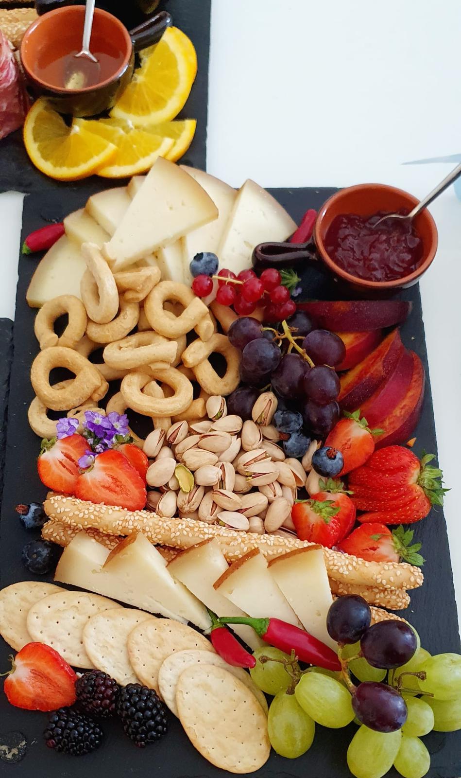 Cheese board prepared for a private gathering